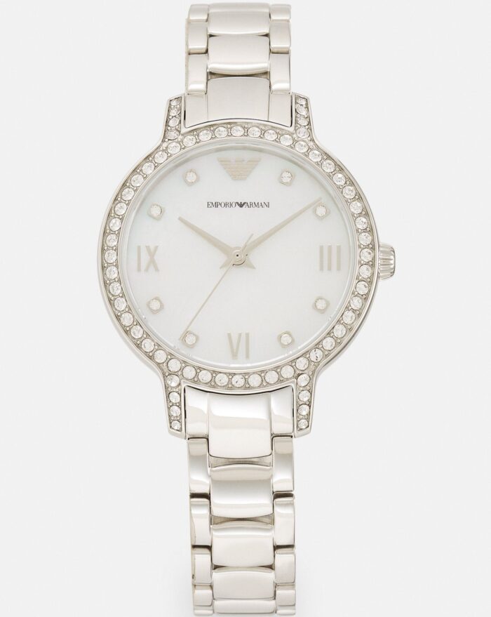 Emporio Armani Cleo Crystals Mother Of Pearl Dial Silver Steel Strap Watch For Women - AR11484 - Image 2